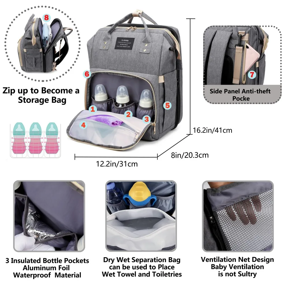 Multifunctional Baby Diaper Bag