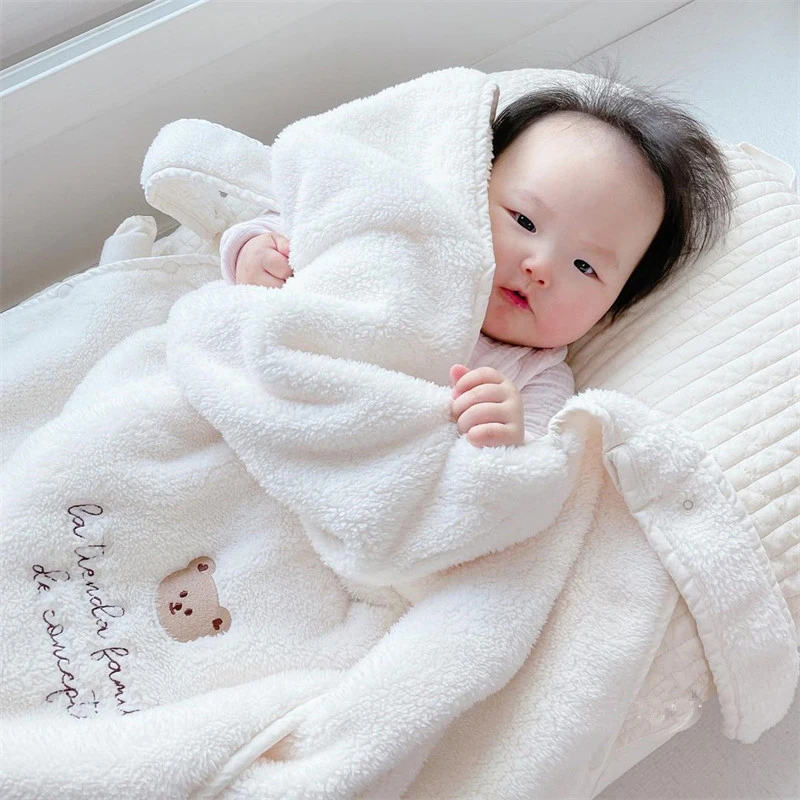 Cozy Bear Baby Plush Windproof Swaddle