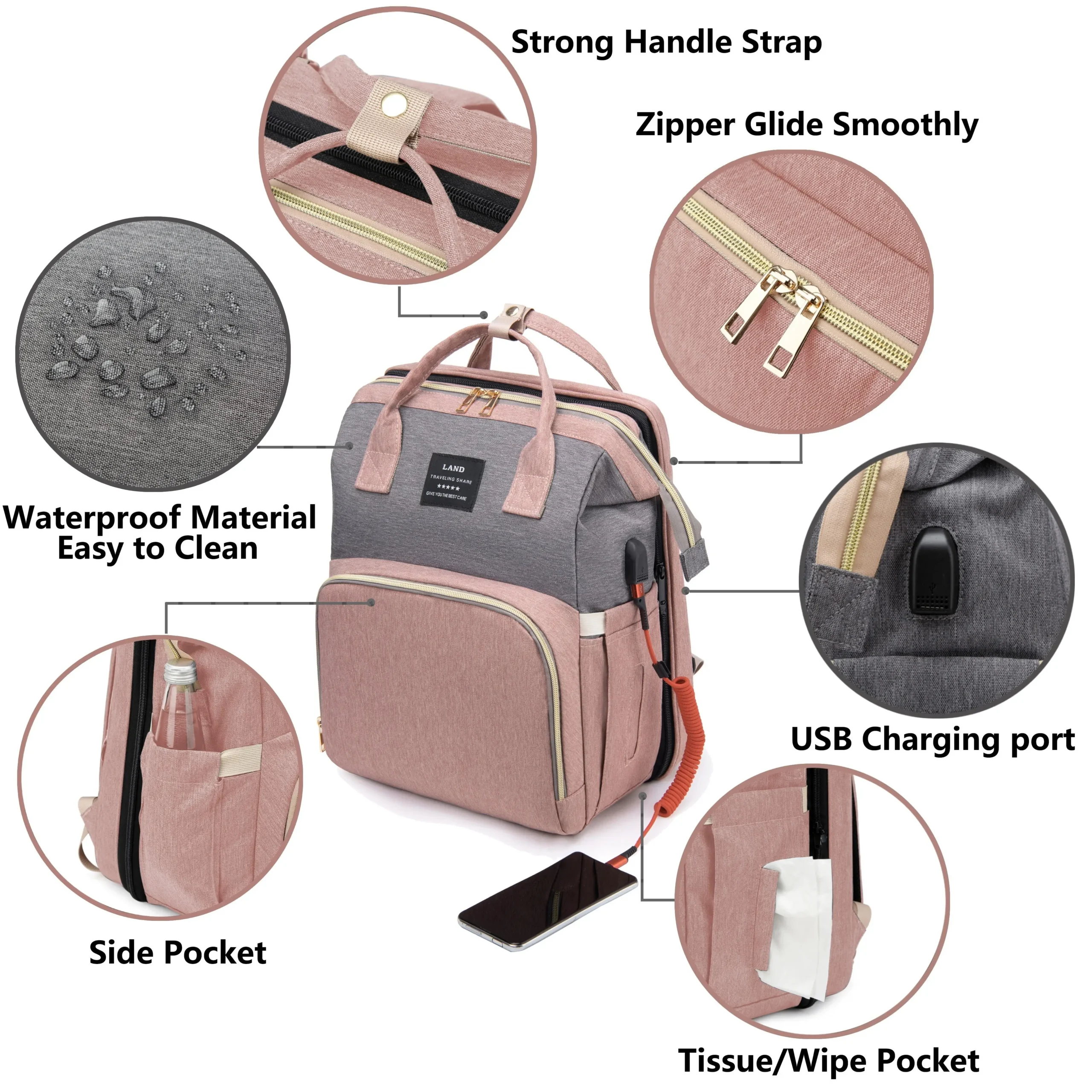 Multifunctional Baby Diaper Bag