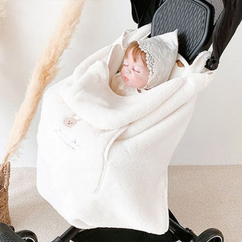 Cozy Bear Baby Plush Windproof Swaddle