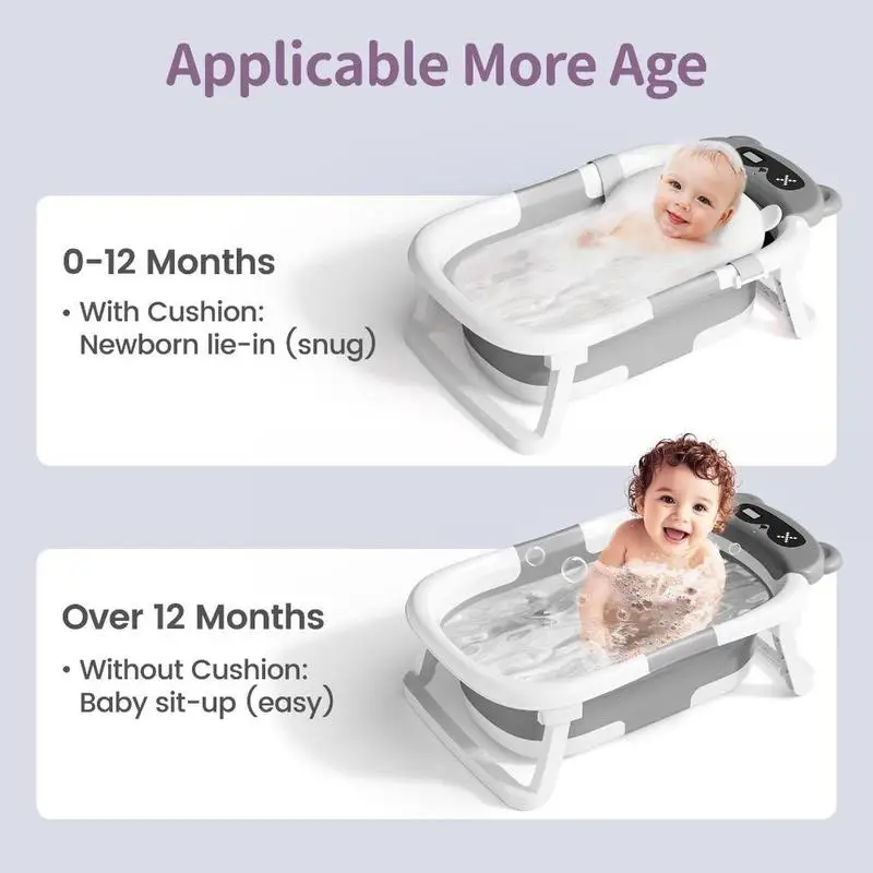 Foldable Baby Bath Tub with Temp Monitor