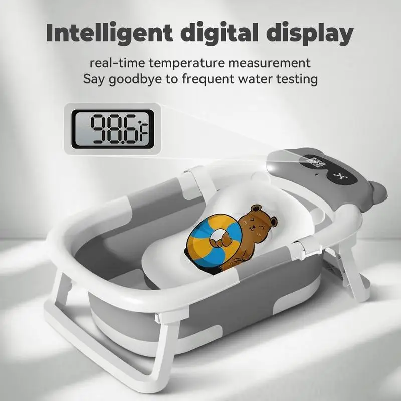 Foldable Baby Bath Tub with Temp Monitor