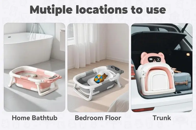 Foldable Baby Bath Tub with Temp Monitor