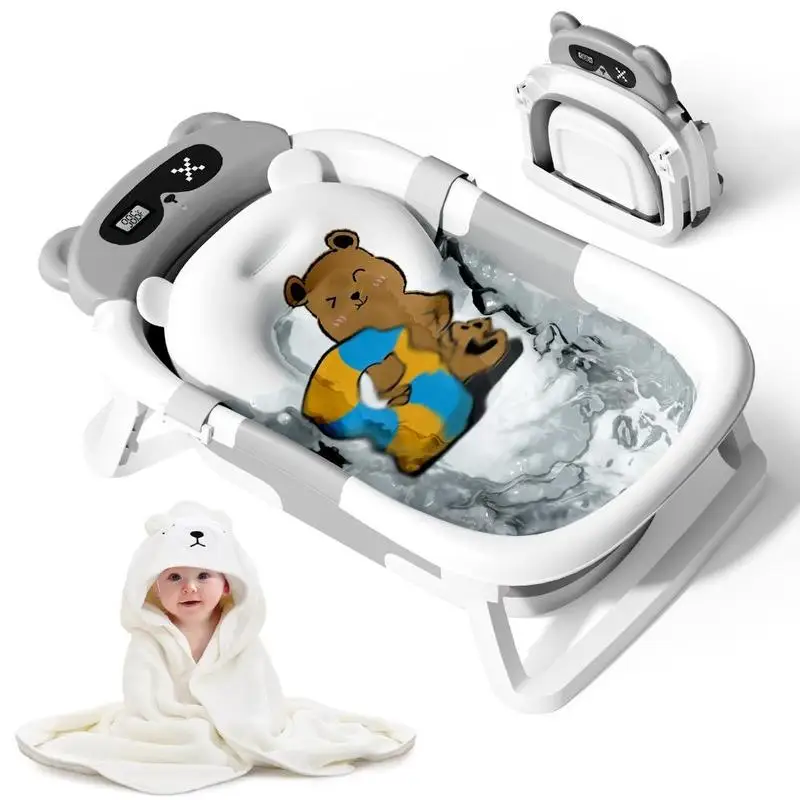 Foldable Baby Bath Tub with Temp Monitor