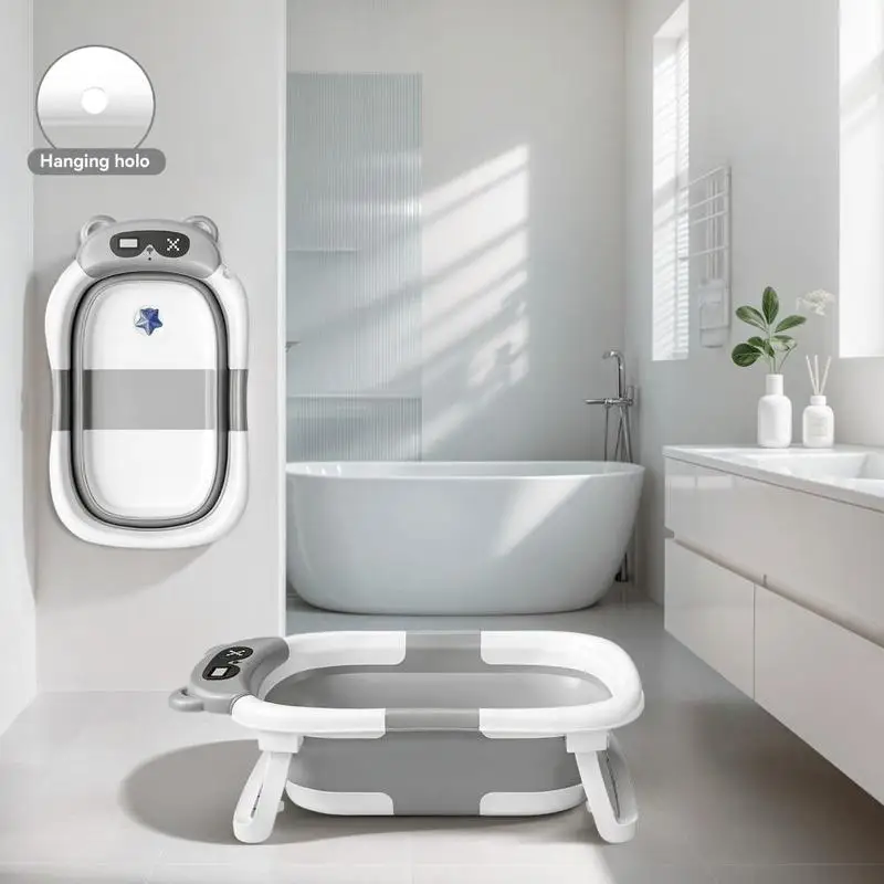 Foldable Baby Bath Tub with Temp Monitor