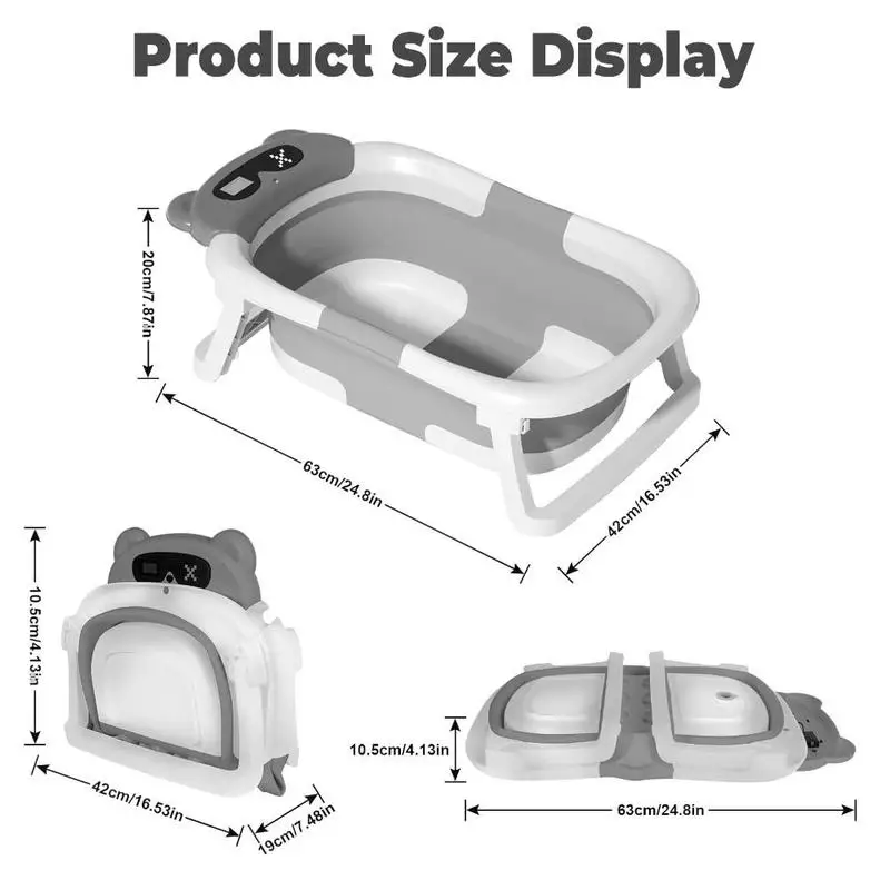 Foldable Baby Bath Tub with Temp Monitor