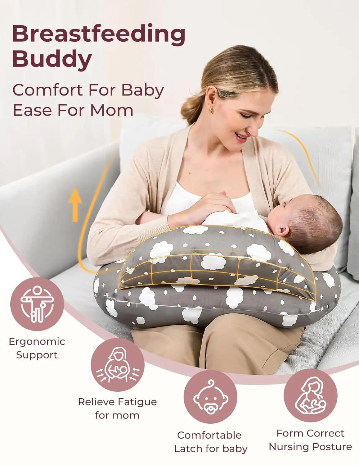 Nursing Breastfeeding Pillow.